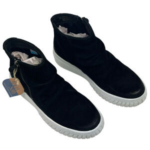 Sofft Portland Black Suede Platform Booties Waterproof Womens Size 8M New $130